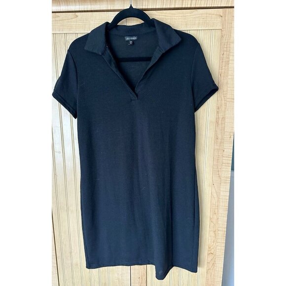 Coco + Carmen Black Polo Short Sleeve Mini Dress Sheer Jersey Black Size S / M - Picture 5 of 5